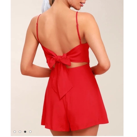 Lulus Roxanna Red Tie Back Romper - Picture 2 of 13